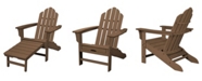 Hanover All-Weather Contoured Adirondack Chair with Hideaway Ottoman - 37.5" x 29.75" x 48"